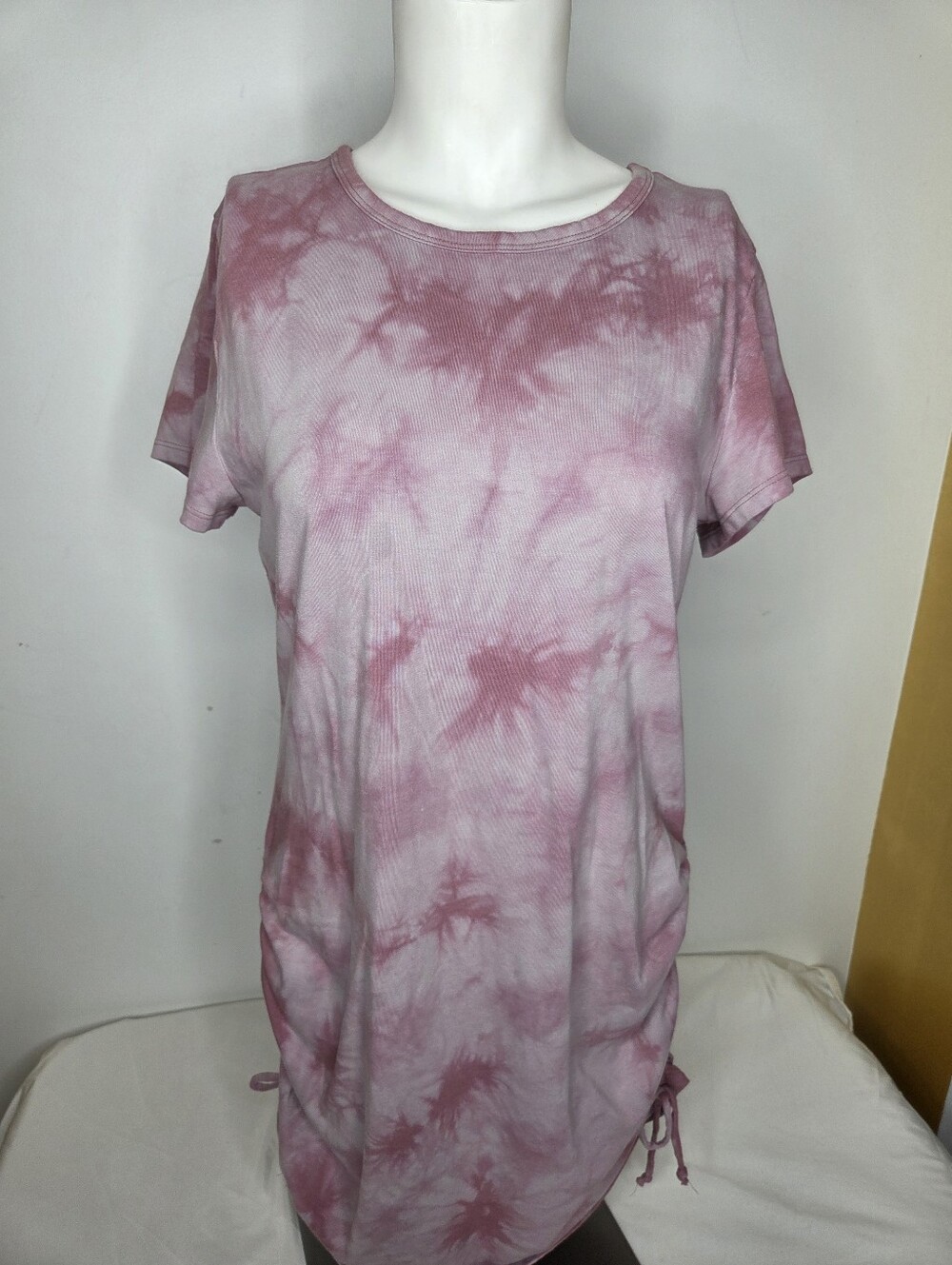 Wild fable Size L Mini Dress Tie-Dye Pink Rushed Sides